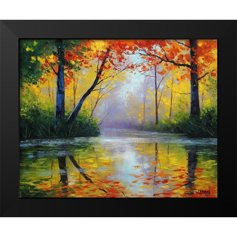 Golden River Black Modern Wood Framed Art Print by Gercken, Graham