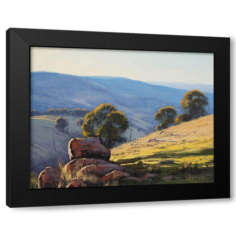Granite Bolders Turon Black Modern Wood Framed Art Print with Double Matting by Gercken, Graham