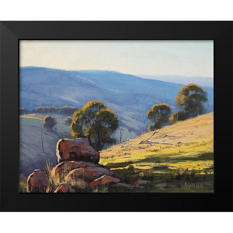 Granite Bolders Turon Black Modern Wood Framed Art Print by Gercken, Graham