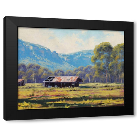 Megalong Painting Black Modern Wood Framed Art Print with Double Matting by Gercken, Graham
