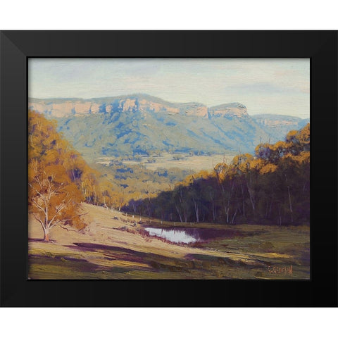 Megalong Valley Dam Black Modern Wood Framed Art Print by Gercken, Graham