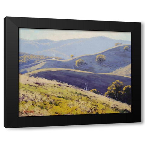 Hazy Landscape Mudgee Black Modern Wood Framed Art Print with Double Matting by Gercken, Graham