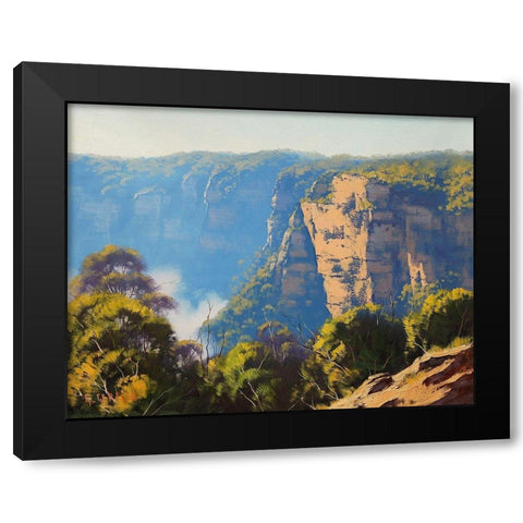 Katomba Clifs Australia Black Modern Wood Framed Art Print by Gercken, Graham