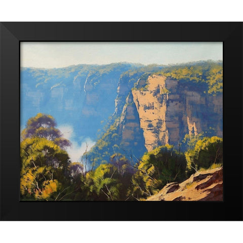 Katomba Clifs Australia Black Modern Wood Framed Art Print by Gercken, Graham