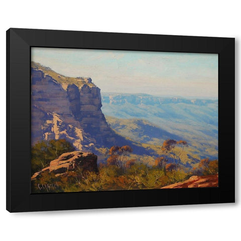 Landslide Katoomba Black Modern Wood Framed Art Print by Gercken, Graham