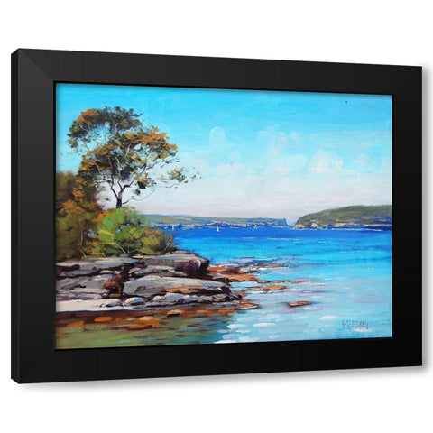 Sydney Harbour Beach Black Modern Wood Framed Art Print by Gercken, Graham