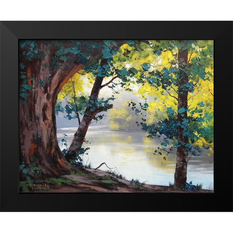 Tumut River NSW Black Modern Wood Framed Art Print by Gercken, Graham