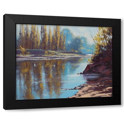 Tumut River Reflections Black Modern Wood Framed Art Print with Double Matting by Gercken, Graham
