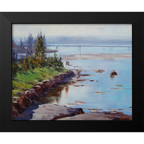 Tuggerah Lake Australia Black Modern Wood Framed Art Print by Gercken, Graham