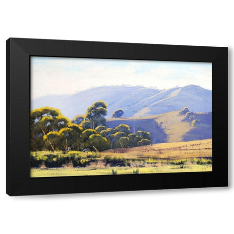 Strath Creek Hills Australia Black Modern Wood Framed Art Print by Gercken, Graham