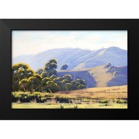 Strath Creek Hills Australia Black Modern Wood Framed Art Print by Gercken, Graham