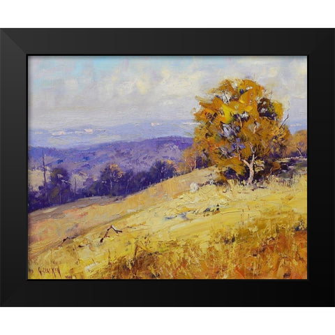 Sheep Grazing Australia Black Modern Wood Framed Art Print by Gercken, Graham