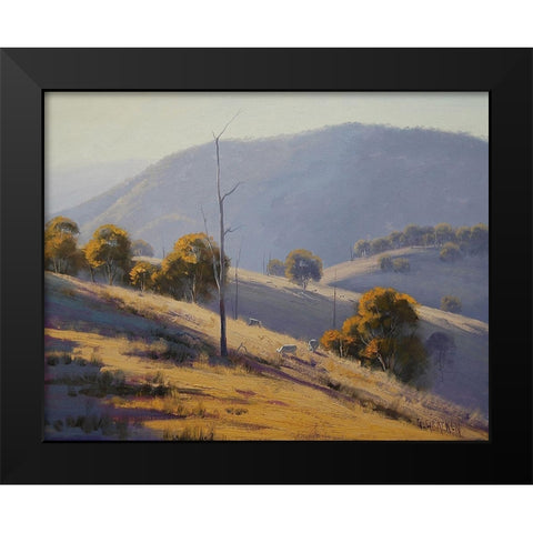 Sheep Grazing Black Modern Wood Framed Art Print by Gercken, Graham
