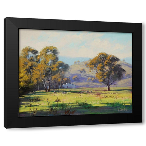 Sheep Farm Black Modern Wood Framed Art Print with Double Matting by Gercken, Graham