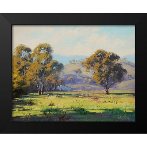 Sheep Farm Black Modern Wood Framed Art Print by Gercken, Graham