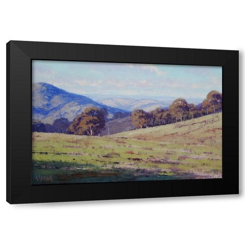 Sheep Country Australia Black Modern Wood Framed Art Print by Gercken, Graham