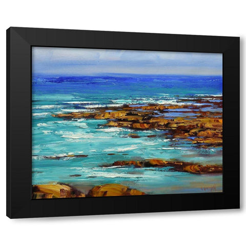 Rocks and Surf Black Modern Wood Framed Art Print with Double Matting by Gercken, Graham