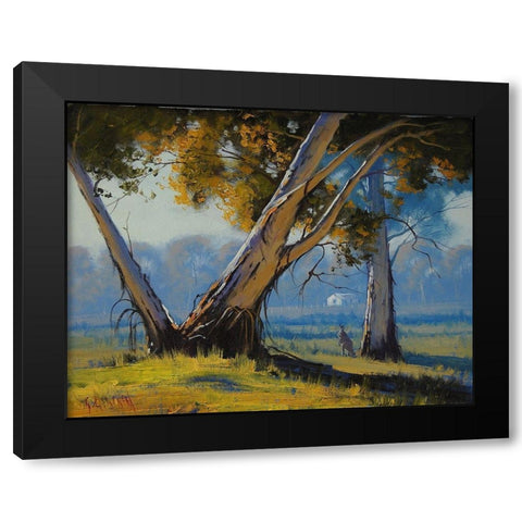 Ribbon Gum Trees Black Modern Wood Framed Art Print with Double Matting by Gercken, Graham