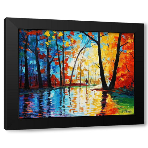 Rainy Day Black Modern Wood Framed Art Print by Gercken, Graham