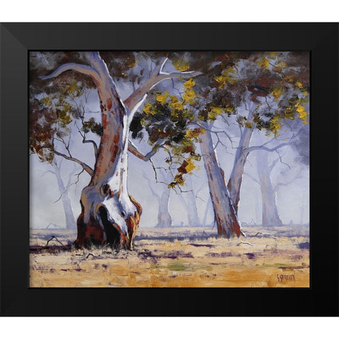 MÃ­sty Gums Australia Black Modern Wood Framed Art Print by Gercken, Graham