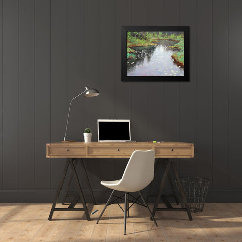 MÃ­sty Lilly Pond Black Modern Wood Framed Art Print by Gercken, Graham