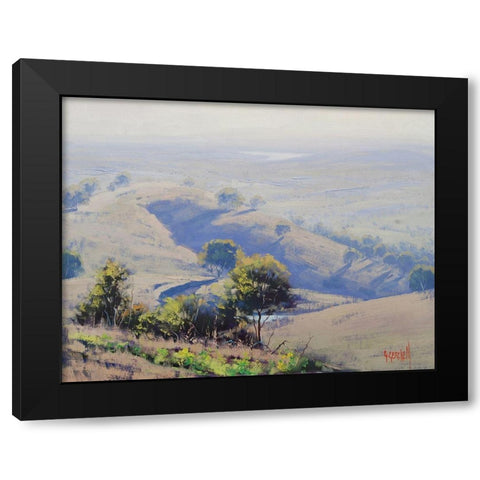 Mudgee Hills Australia Black Modern Wood Framed Art Print with Double Matting by Gercken, Graham