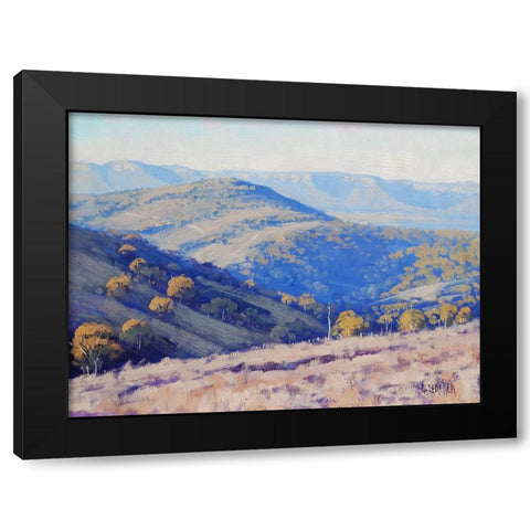 Hilly Landscape Black Modern Wood Framed Art Print by Gercken, Graham