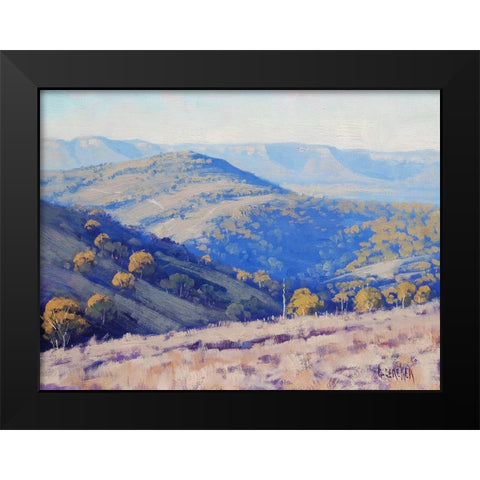 Hilly Landscape Black Modern Wood Framed Art Print by Gercken, Graham