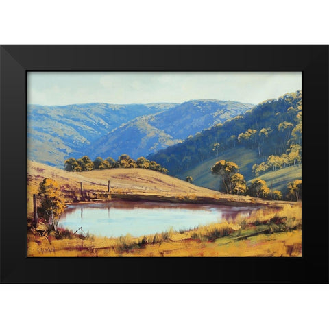 Kanimba Valley Dam Black Modern Wood Framed Art Print by Gercken, Graham