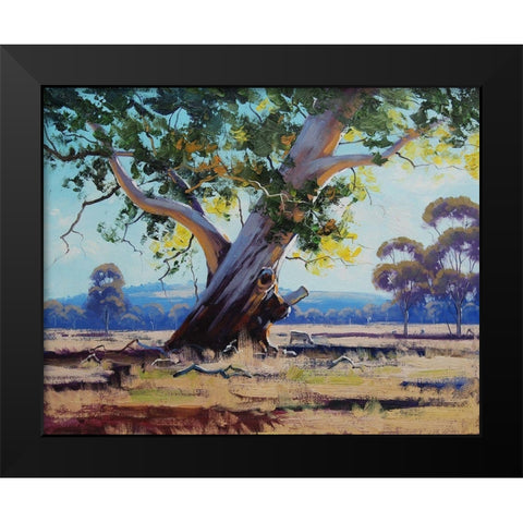 Old River Gum Tree Black Modern Wood Framed Art Print by Gercken, Graham