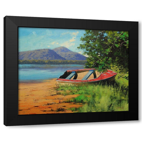 Patonga Shoreline Black Modern Wood Framed Art Print with Double Matting by Gercken, Graham
