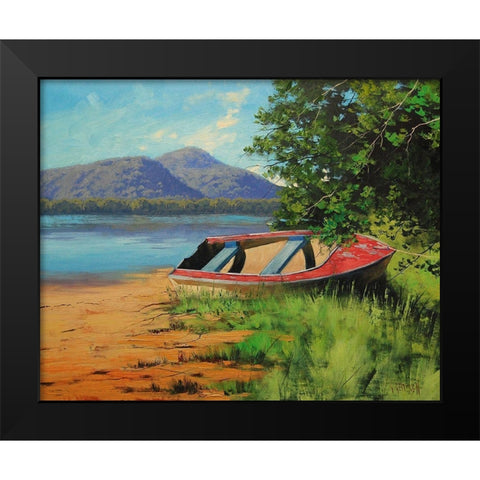 Patonga Shoreline Black Modern Wood Framed Art Print by Gercken, Graham