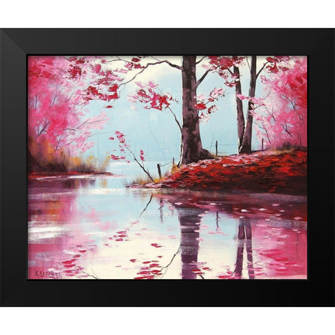 Pink Lake Painting Black Modern Wood Framed Art Print by Gercken, Graham