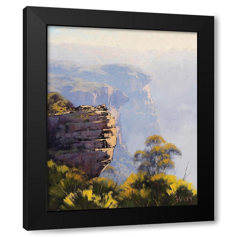 Blue Mountains Cliffs Black Modern Wood Framed Art Print with Double Matting by Gercken, Graham