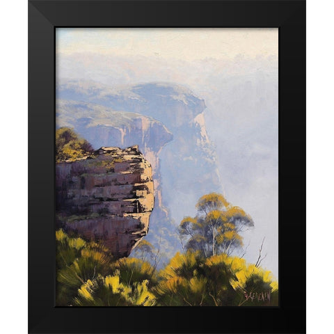 Blue Mountains Cliffs Black Modern Wood Framed Art Print by Gercken, Graham