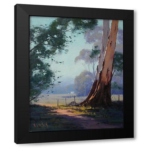 Kangaroo Landscape Black Modern Wood Framed Art Print by Gercken, Graham