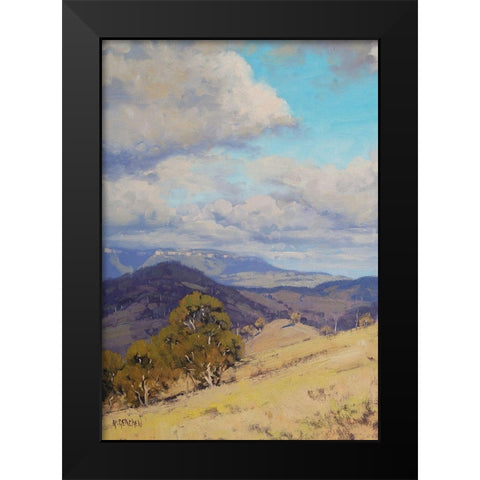 Megalong Valley Black Modern Wood Framed Art Print by Gercken, Graham