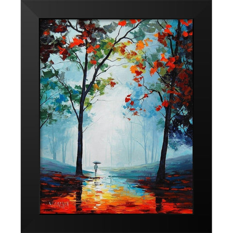 MÃ­sty Fall Colours Black Modern Wood Framed Art Print by Gercken, Graham