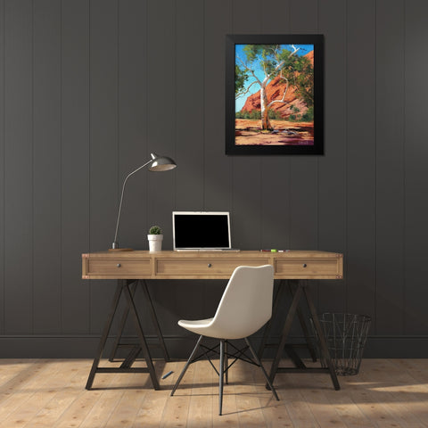Outback Gum Tree Black Modern Wood Framed Art Print by Gercken, Graham