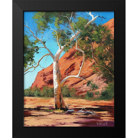 Outback Gum Tree Black Modern Wood Framed Art Print by Gercken, Graham