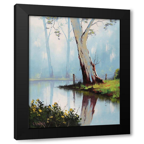 River Black Modern Wood Framed Art Print with Double Matting by Gercken, Graham