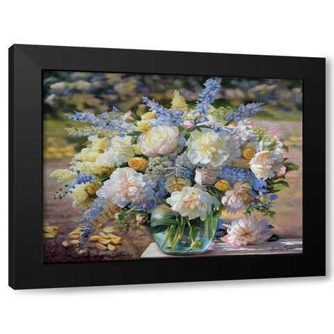 Yellow Blue Black Modern Wood Framed Art Print by Kopania, Zbigniew