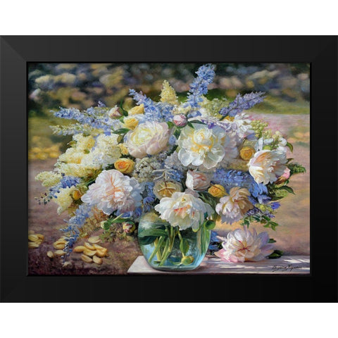 Yellow Blue Black Modern Wood Framed Art Print by Kopania, Zbigniew