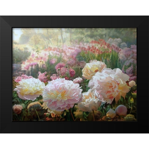 Afternoon in the Garden Black Modern Wood Framed Art Print by Kopania, Zbigniew