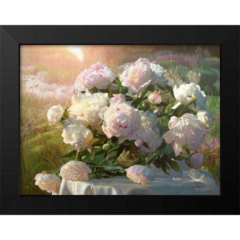 Bouquet in the Garden Black Modern Wood Framed Art Print by Kopania, Zbigniew