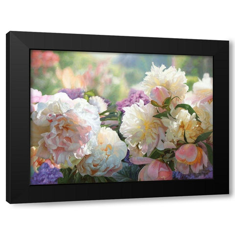 Peonies in the Morning Black Modern Wood Framed Art Print by Kopania, Zbigniew