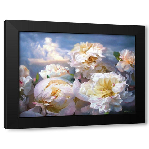 Luminous Peonies Black Modern Wood Framed Art Print with Double Matting by Kopania, Zbigniew