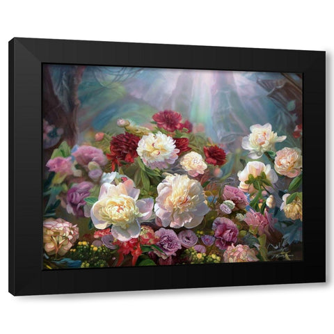 Mysterious Garden Black Modern Wood Framed Art Print by Kopania, Zbigniew