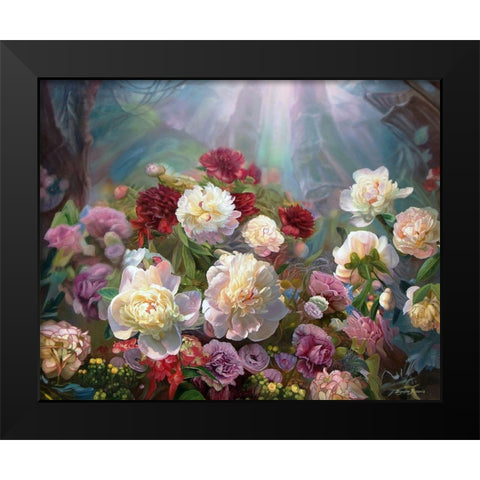 Mysterious Garden Black Modern Wood Framed Art Print by Kopania, Zbigniew