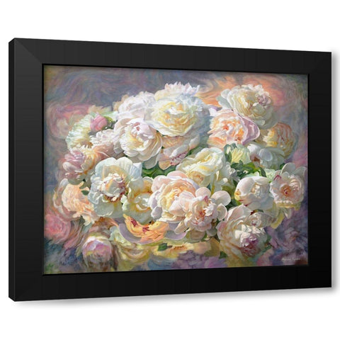 Peonies Composition I Black Modern Wood Framed Art Print by Kopania, Zbigniew